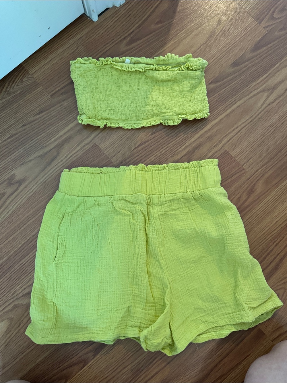 Elastic waist short set